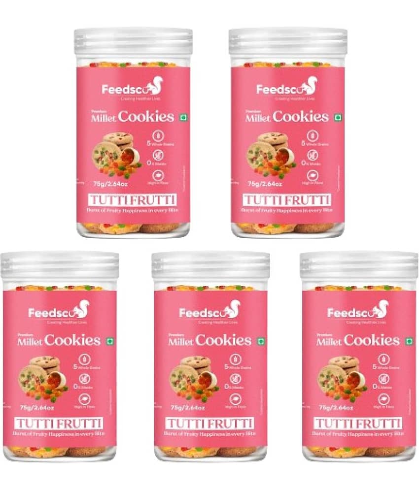 Feedsco TuttiFruti Cookies 75 g Pack of 5