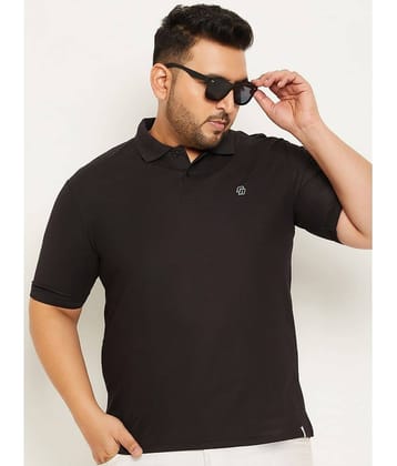 renuovo Pack of 1 Cotton Blend Regular Fit Solid Half Sleeves Men's Polo T Shirt ( Black )