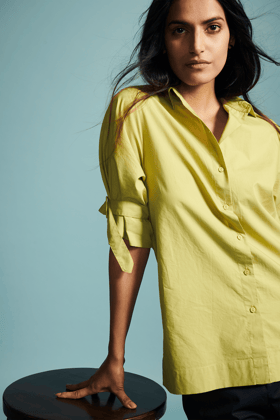 BUCKLE CUFF SHIRT-XXS / Pistachio