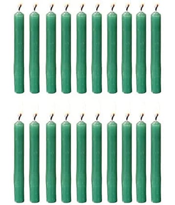 PROSPERRO LUMO - Green Unscented Pillar Candle 10 cm ( Pack of 20 )