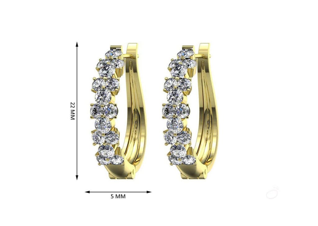 Stack of Clubs Hoop Earrings