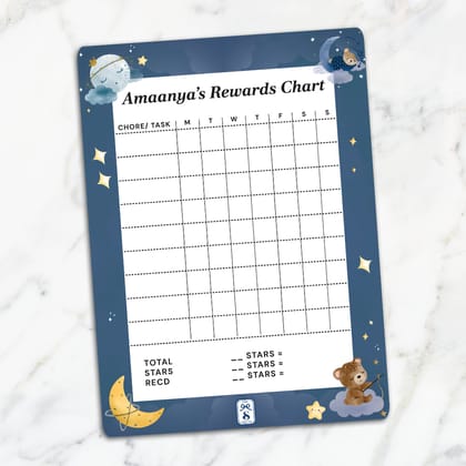 Moonlight Snuggles Kids Reward Chart-Denim Navy / Magnet