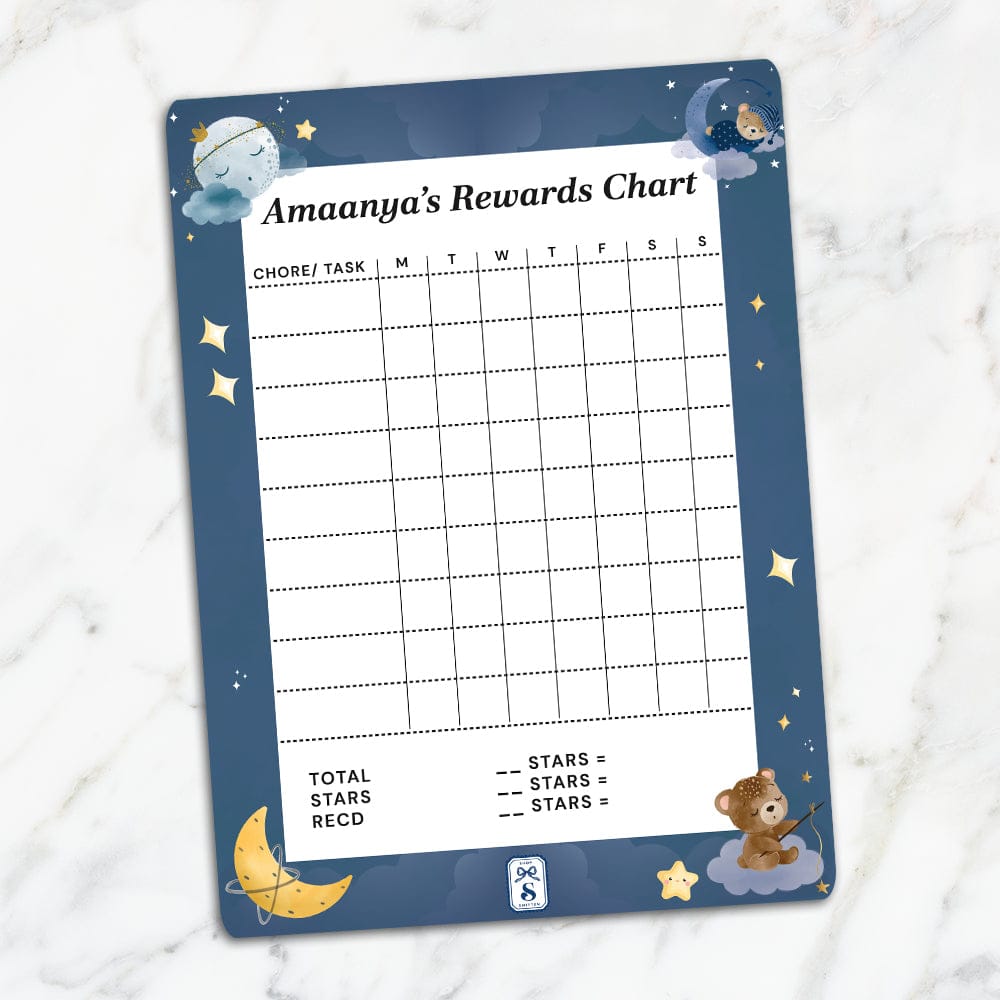 Moonlight Snuggles Kids Reward Chart-Denim Navy / Magnet