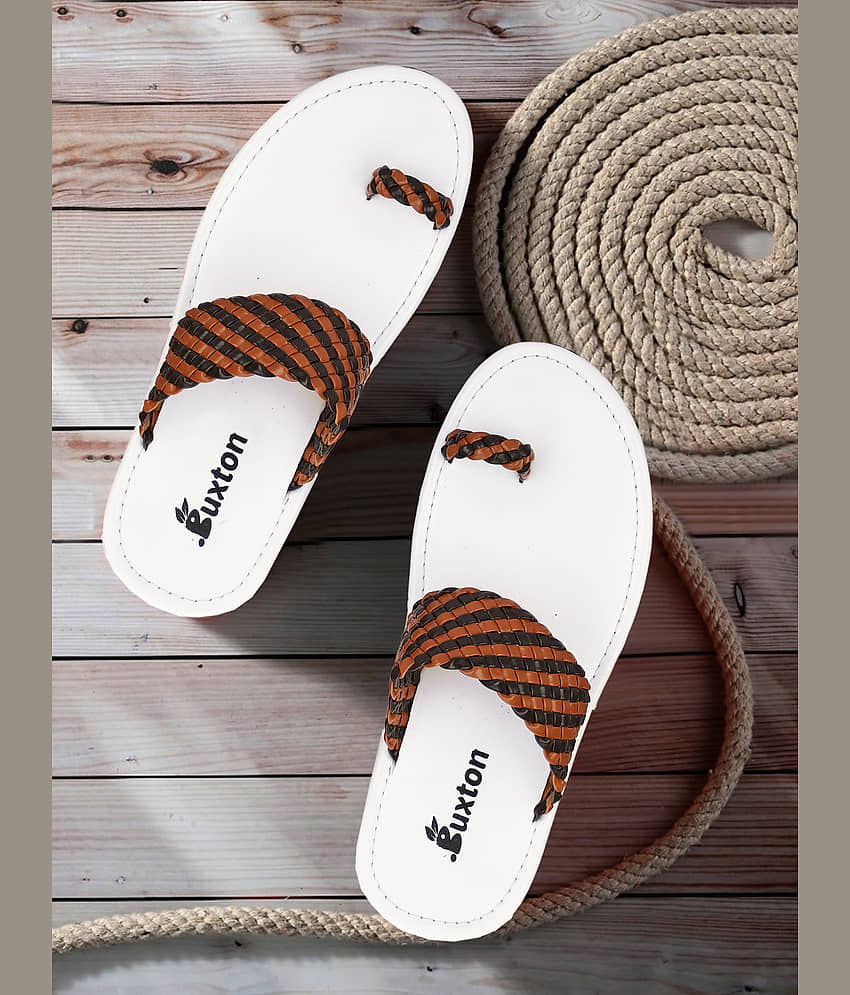 Buxton White Men's Leather Slipper