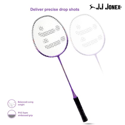 JJ Jonex LX-8 Badminton Racket Aluminium Badminton Racket with Full Cover | One-Piece Frame, PVC Foam Embossed Grip for Comfortable Feel, Balanced Swing Weight for Power & Control