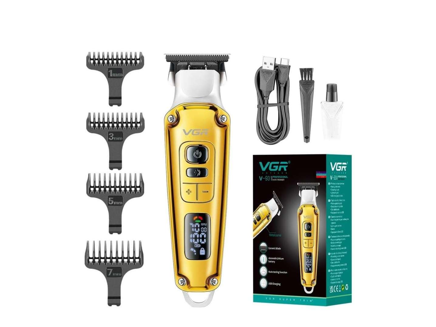 VGR V-931 Professional Hair Trimmer for Men  Adjustable Speeds &Powerful Lithium Battery