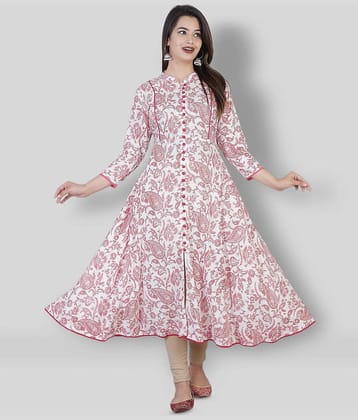 HIGHLIGHT FASHION EXPORT - Pink Rayon Women's Front Slit Kurti ( Pack of 1 )