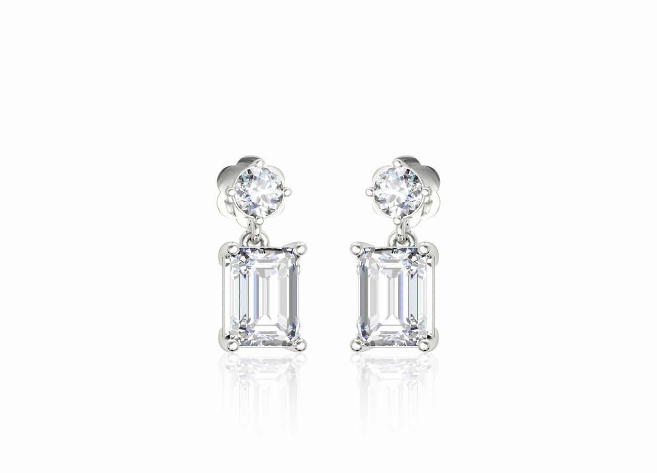 Illuminating Emerald Drop Solitaire Earrings