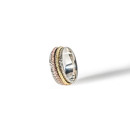 Colored Rolo Fluid | 925 Silver Ring for Women & Men-10