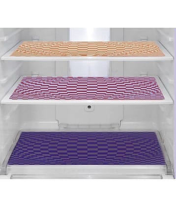 Revexo - PVC Multicolor Fridge Mats ( Pack of 3 )