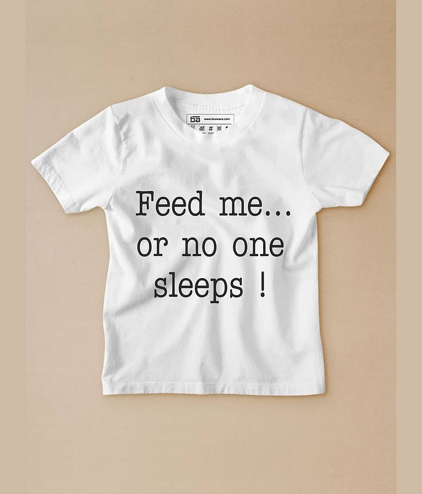 Be Awara Pack of 1 Unisex for Baby Cotton T-Shirt ( White )