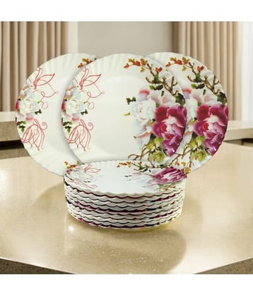 kitchrox 12 Pcs Melamine Multi Color Half Plate