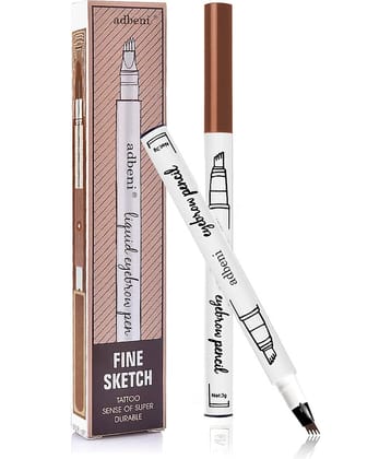 Adbeni 4-Tip Eyebrow Pen Water & Smudge Proof Brow Eyebrow Kit Brown 3 g