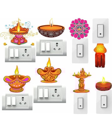 Decor Villa Deepak Switch Board Sticker Festive Sticker ( 20 x 38 cms )