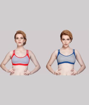 Kiran Enterprises Pack of 2 Cotton Non Padded Women's T-Shirt Bra ( Multicolor ) milach sport bra