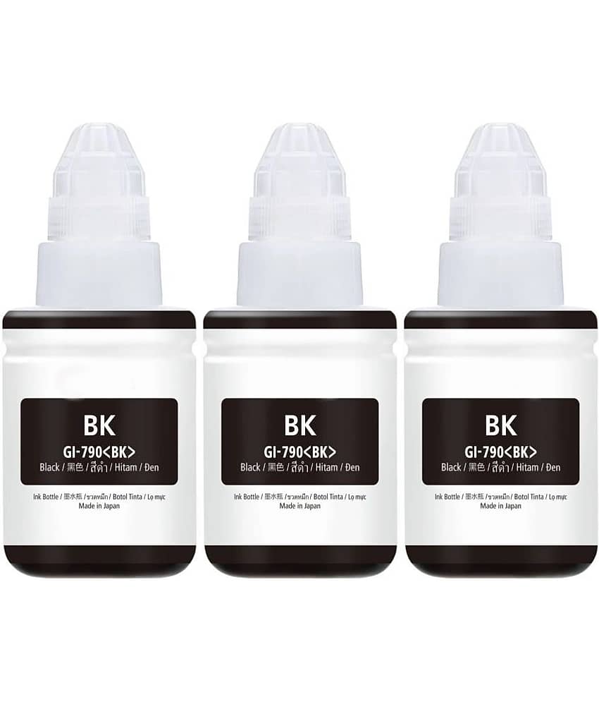 TEQUO For Gi-790 G1010 Black Pack of 3 Cartridge for GI-790 INK Printers G1000,G1010,G1100,G2000,G2002,G2010,G2012,G2100,G3000,G3010,G3012,G3100