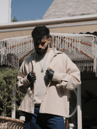 Spring Shacket - Beige-Small