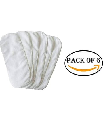 YUTIRITI 6Pc Washable Microfiber Diaper Changing Insert Cloth Pad Cover for Babies - White