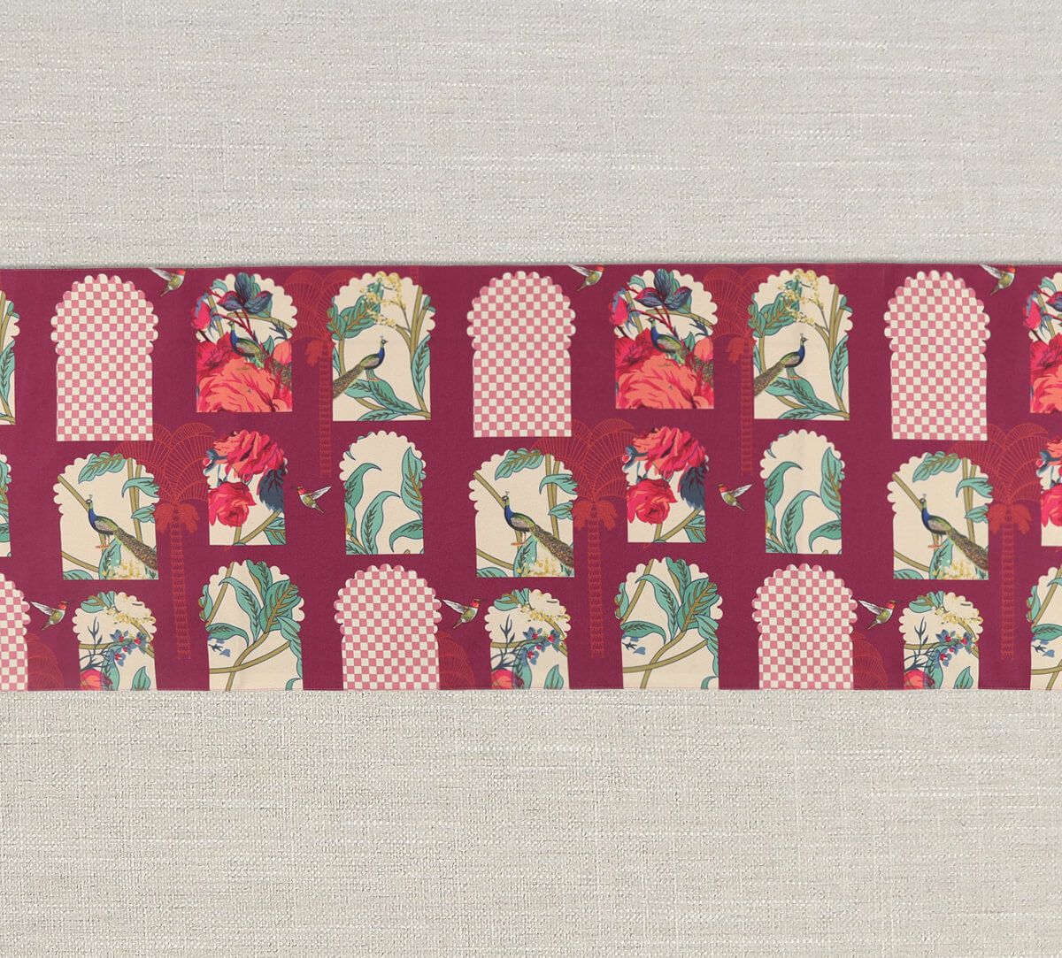 India Circus Boysenberry Signature Windows 94 X 14 Table And Bed Runner