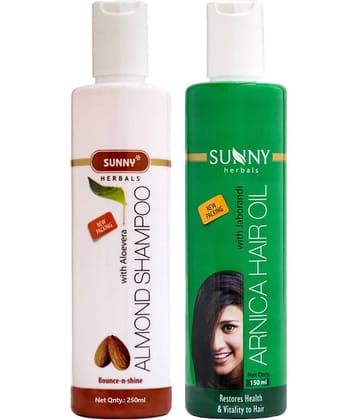 SUNNY HERBALS Arnica Hair Oil 150 mL & Almond Shampoo 250 mL