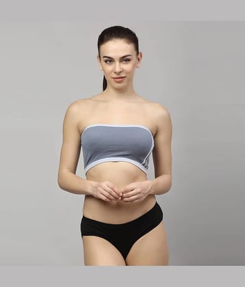 PrettyCat Cotton Blend Women's Bra & Panty Set ( Grey Melange )