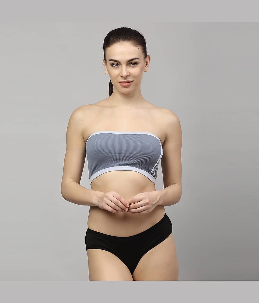 PrettyCat Cotton Blend Women's Bra & Panty Set ( Grey Melange )