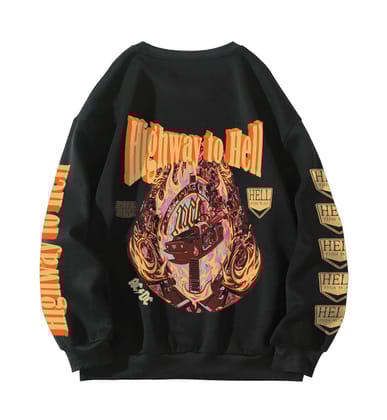 Highway To Hell Oversized Sweatshirt-S / Black
