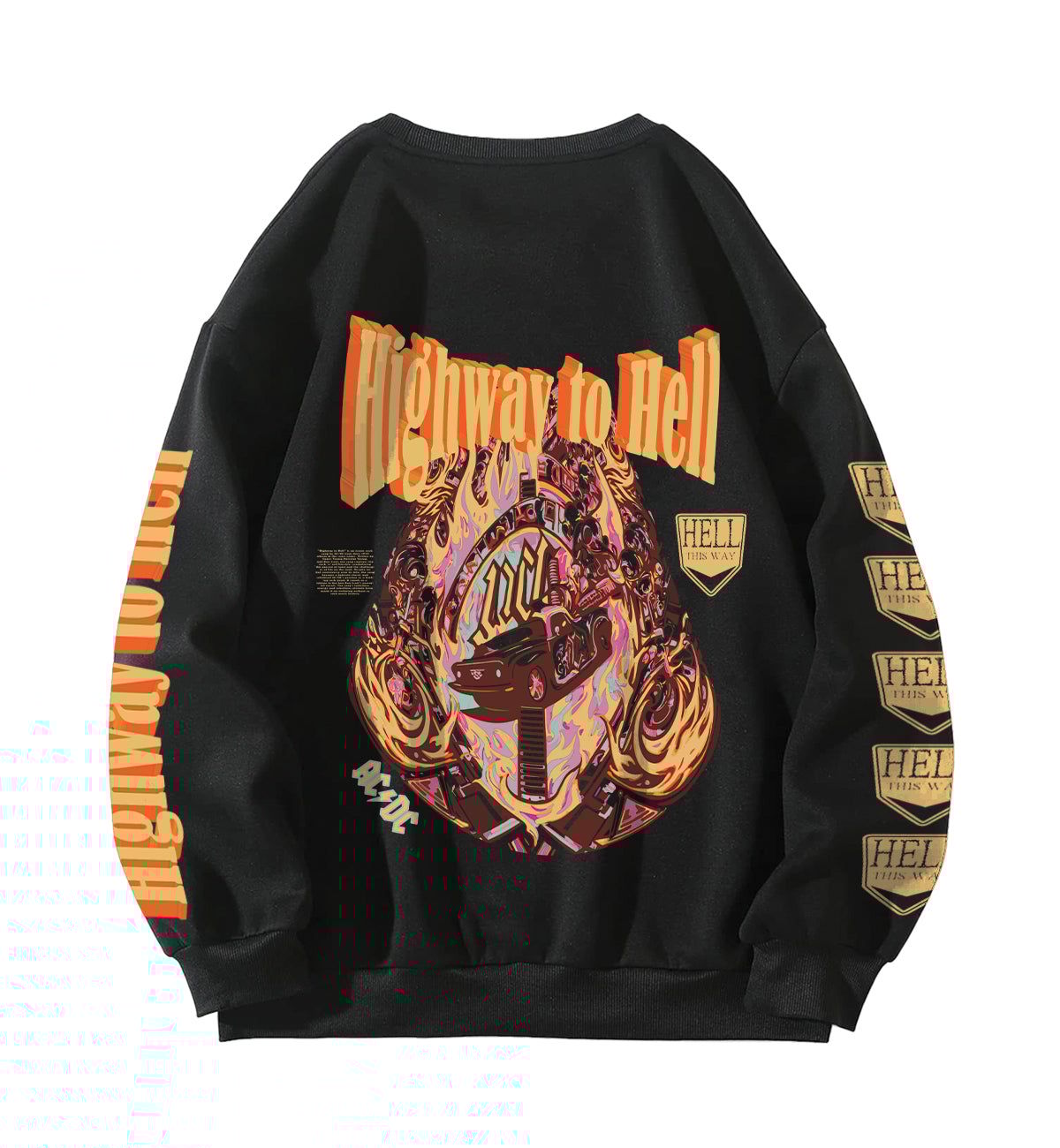 Highway To Hell Oversized Sweatshirt-S / Black