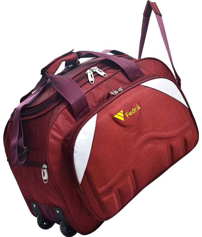 FEDRA - 40 Ltrs Red Polyester Duffle Bag
