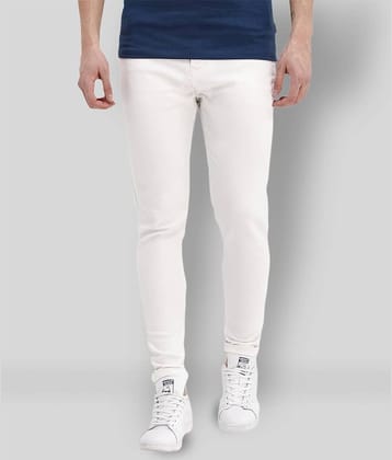 HALOGEN - White Cotton Blend Slim Fit Men's Jeans ( Pack of 1 )