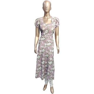 Women's Polyester Beautiful Delta Print Midi Frock and Lycra for pretty look. Women's Polyester Beautiful Delta Print Midi Frock and Lycra for pretty look.