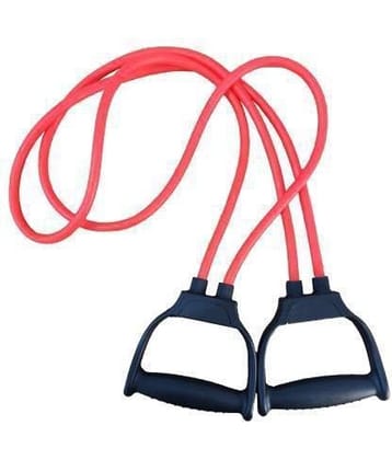 Double Toning Resistance Tube Heavy Quality Pull Rope Elastic Rubber Exercise Band for Stretching, Workout, Home Gym with Grip D Shaped Handles for Men and Women with Workout, Pack of 1
