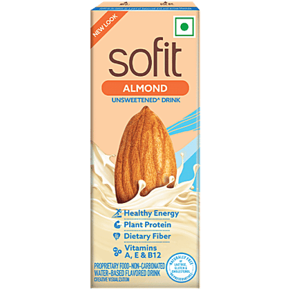 Sofit Almond Drink - Unsweetened, Plant Protein, Suitable For Vegans, 1 L