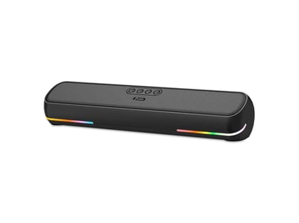 Pebble Glide 20 20W Deep Bass Sound RGB Lights, TWS Pairing, Surround Audio, Bluetooth 5.3, 4000 mAh Battery, AUX, USB, TF, BT, Onboard Controls