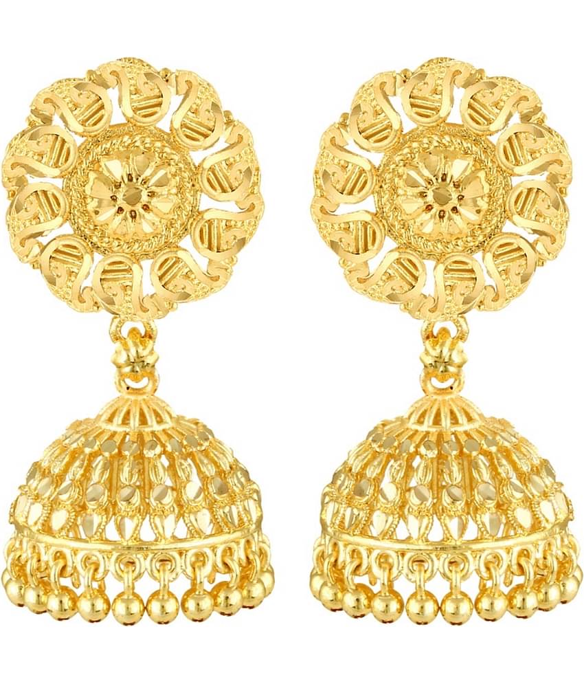 Vighnaharta South Screw back alloy Gold plated Jhumki, Jhumka, Jhumkas, Jhumki Earring for Women and Girls VFJ1501ERG
