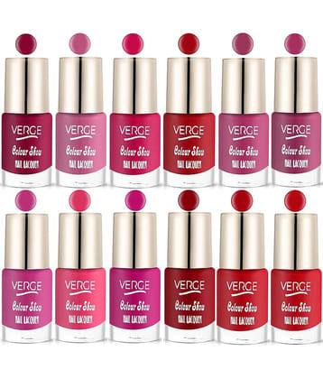 VERGE Glossy Finish Nail Polish Paraben Free & Non Toxic Modern Color Range Combo (Pack of 12)