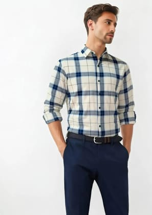 Cotton Slub Chex Shirt #41974