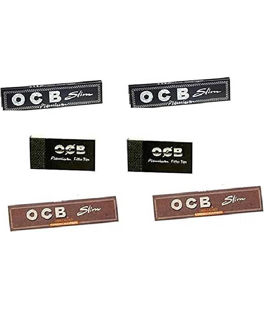 King Size Rolling Paper (2 Brown and 2 Black OCB ) with 2 Rouch Pad(200 Leaves)SG-001