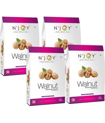 Njoy Regular Halves Walnuts Kernels without shell walnuts 1 Kg (250g x 4)