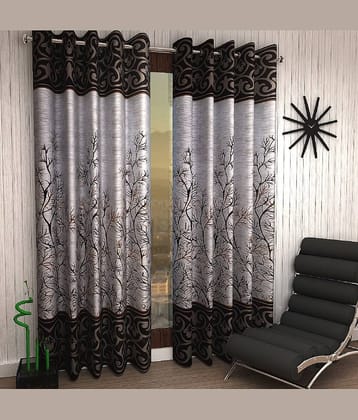 Home Sizzler - Multicolor Pack of 2 Polyester Window Curtain (4 ft X 5 ft)