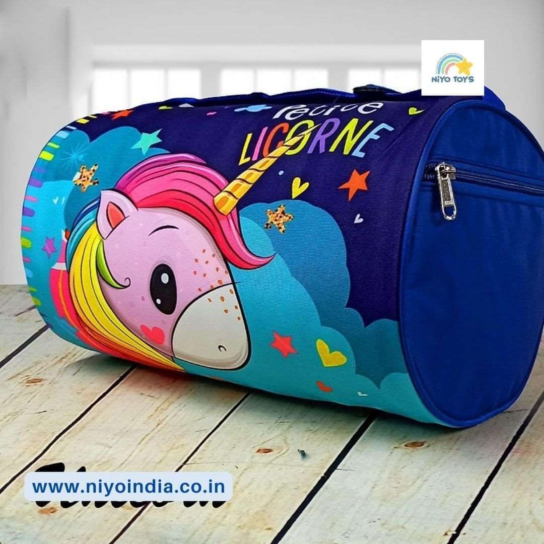 NIYO TOYS Kids Duffle Bag Gift with Unicorn Design-Barbie