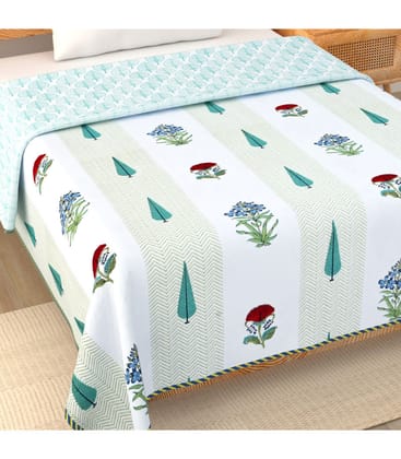 Tropi Premium Block Print MulMul Dohar Series  400 TC Cotton | Single Bed
