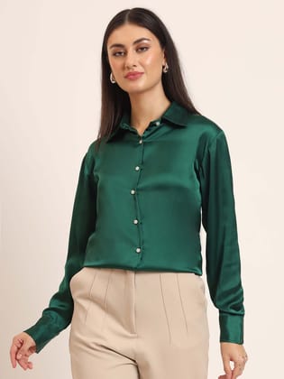 Castleton Green Regular Fit Summer Satin Shirt-S