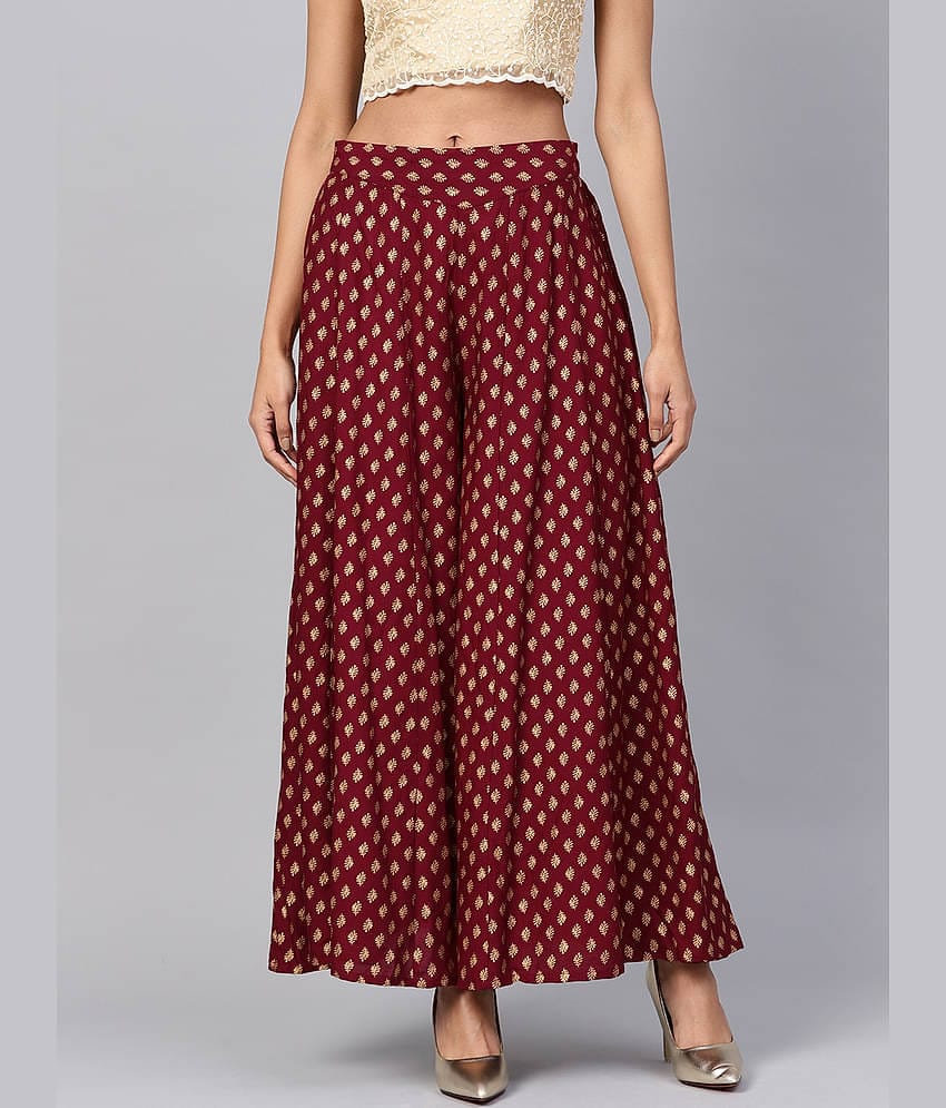 Juniper - Gold Rayon Women's Palazzo ( Pack of 1 )