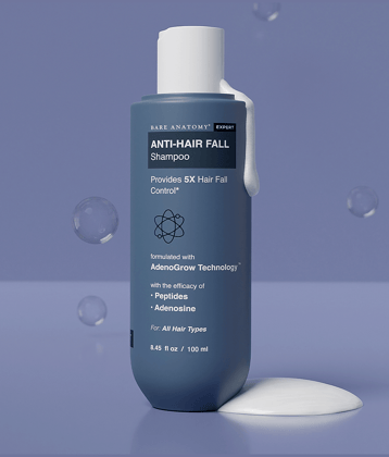 Bare Anatomy Peptides & Adenosine Anti-Hair Fall Shampoo For 5X Hair Fall Controls , 100ml (Pack of 1)