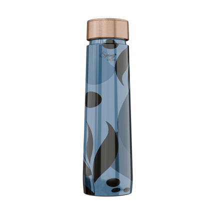 Pure Copper Elegant 1000 ml Premium Coated Water Bottles (Blue Black, 1000 Ml)