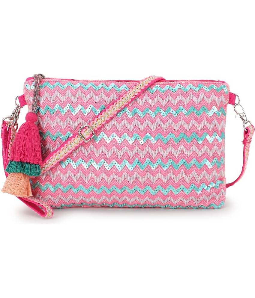 Anekaant Sling Bag Cotton Set of 1 ( Pink )