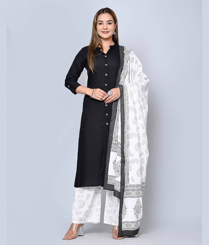 MAUKA - Black Straight Rayon Women's Stitched Salwar Suit ( Pack of 1 )