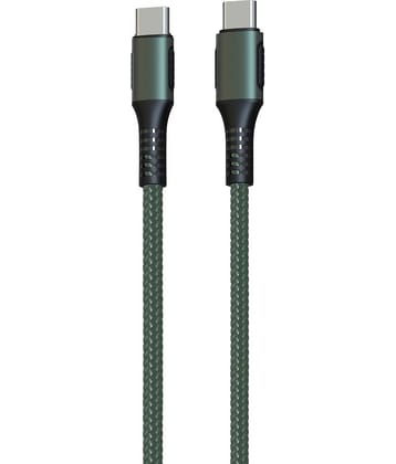 Portronics POR-1065 Konnect C Square 18W Type-C to Type-C 1.2M Cable (Green)