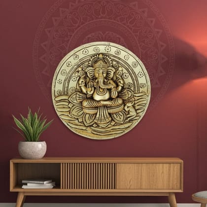 Brass Showpiece Wall Hanging Ganesh Ji God Idol Statue (BSMAS1795 E)